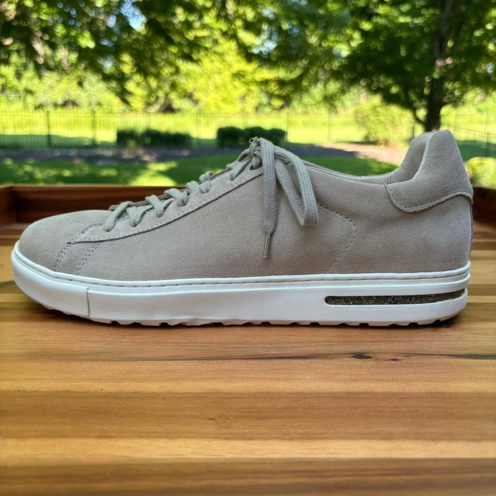 Birkenstock Bend Low Suede Sneakers Mens 44 Sand Beige Casual NEW